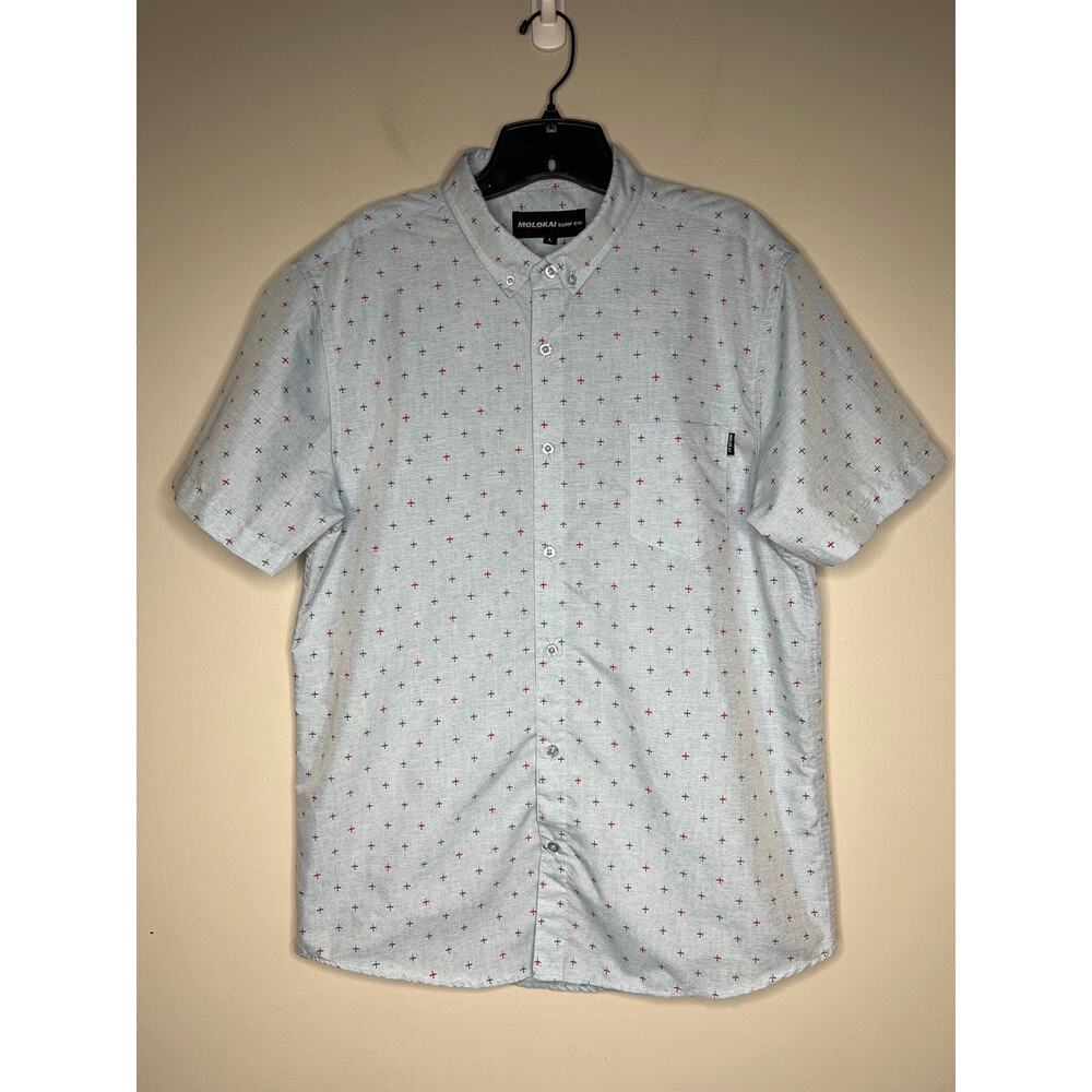 Men's Short Sleeve Button Down Shirt Airplane Fighter‎ Jets All-Over Print Large